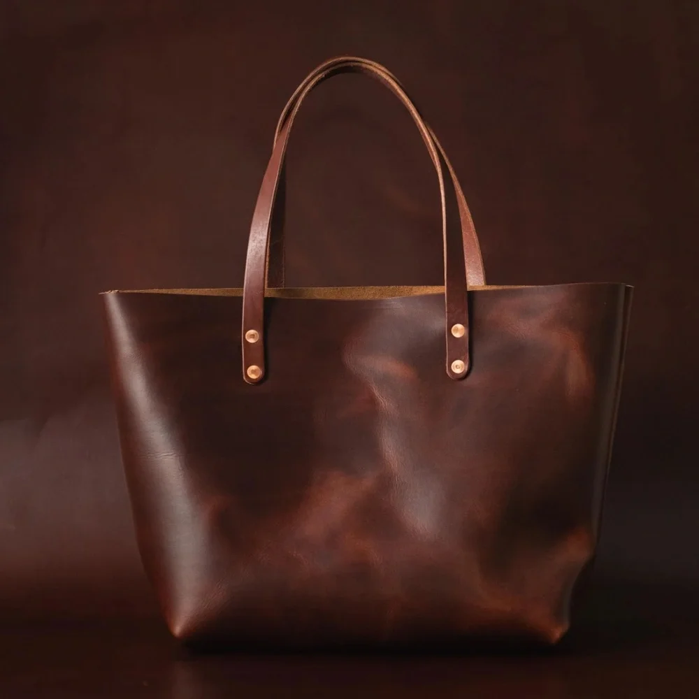 Elegant Brown lifetime Leather co zipper Tote Bag